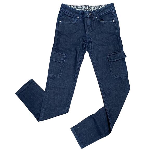 PATAGONIA Jeans Size 24 Dark Wash Denim Skinny Ankle Classic with Cargo Pockets - Picture 1 of 7